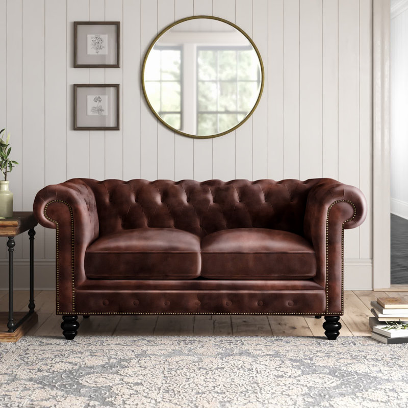 Birch Lane™ Ophelie 66'' Leather Loveseat & Reviews Wayfair